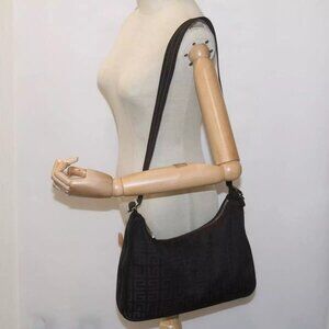 GIVENCHY Shoulder Bag Canvas Brown Auth